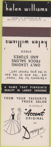 Matchbook Cover - Helen Williams Dominique Accent Dresses
