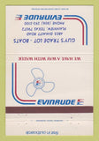 Matchbook Cover - Evinrude Boat Motors Guy's Plainview TX 40 Strike