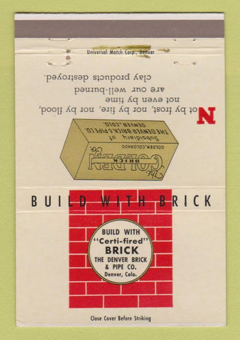 Matchbook Cover - Denver Brick and Pipe Colorado 40 Strike
