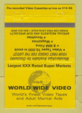 Matchbook Cover - World Wide Video Porn CA WA 40 Strike