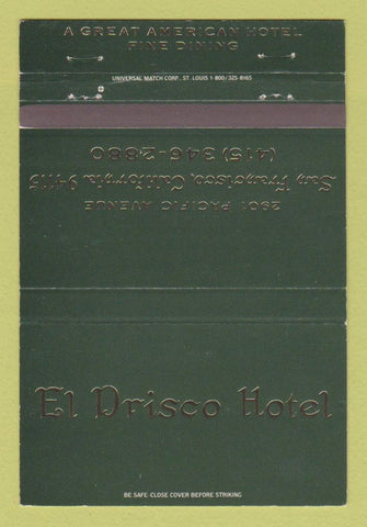 Matchbook Cover - El Drisco Hotel San Francisco CA 40 Strike