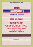 Matchbook Cover - Scripture Oldsmobile San Rafael CA 40 Strike