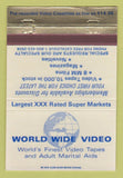 Matchbook Cover - World Wide Video Porn Tijunga CA Las Vegas NV 40 Strike