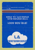 Matchbook Cover - LA Waterworks Studio City CA WEAR 40 Strike