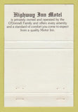 Matchbook Cover - Highway Inn Sunshine Victoria Australia WEAR 40 Strike