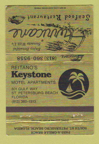 Matchbook Cover - Reitano's Keystone Motel St Petersburg FL WEAR 40 Strike