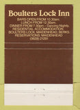 Matchbook Cover - Boulters Lock Inn Maidenhead UK England 40 Strike
