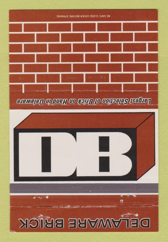 Matchbook Cover - Delaware Brick Wilmington Dover DE 40 Strike