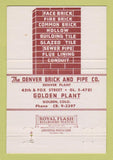 Matchbook Cover - Denver Brick and Pipe Colorado 40 Strike