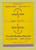 Matchbook Cover - Brick & Supplies Corp Lansing MI 40 Strike