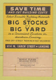 Matchbook Cover - Brick & Supplies Corp Lansing MI 40 Strike