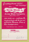 Matchbook Cover - Brik Block Brick Arrow Bellaire OH 40 Strike