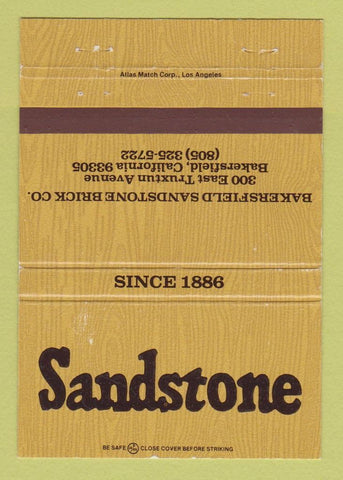 Matchbook Cover - Sandstone Brick Bakersfield CA 40 Strike