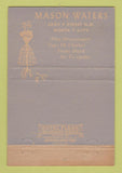 Matchbook Cover Mason Waters Women's Clothes Washington DC WORN 40 Strike
