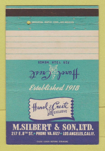 Matchbook Cover - Harol Crest M Silbert Clothes Los Angeles CA 40 Strike