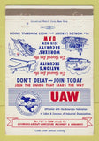 Matchbook Cover - United Auto Workers UAW Union 40 Strike