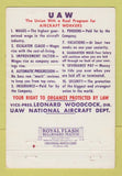 Matchbook Cover - United Auto Workers UAW Union 40 Strike