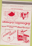 Matchbook Cover - Antoine Gilly's Restaurant Banksville NY 40 Strike
