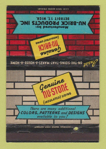 Matchbook Cover - Nu Brick Products Detroit MI 40 Strike