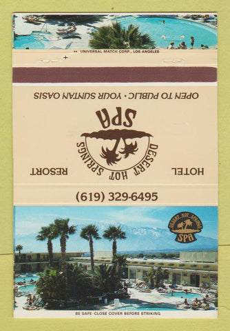 Matchbook Cover - Desert Hot Springs Spa CA 40 Strike