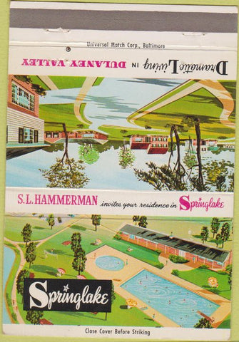 Matchbook Cover - Dulaney Valley Housing Springlake MD 40 Strike