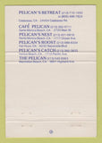 Matchbook Cover Pelican Seafood Venice Beach Santa Monica Calabasas CA 40 Strike