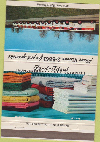 Matchbook Cover - Ford Ideal Dry Cleaners Kansas City Mo 40 Strike