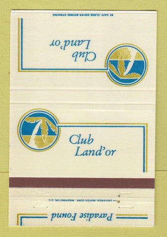 Matchbook Cover - Club Land'or Ladysmith VA Nassua 40 Strike