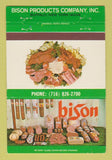 Matchbook Cover - Bison Meat Products Buffalo NY 40 Strike