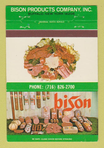 Matchbook Cover - Bison Meat Products Buffalo NY 40 Strike