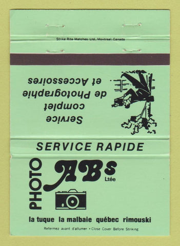 Matchbook Cover - Abs Photo Rimouski QC 40 Strike