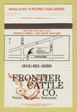 Matchbook Cover - Frontier Cattle Company Tampa FL 40 Strike