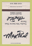 Matchbook Cover - Max Paul Travel Agency? Wichita KS WEAR 40 Strike