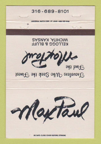 Matchbook Cover - Max Paul Travel Agency? Wichita KS WEAR 40 Strike
