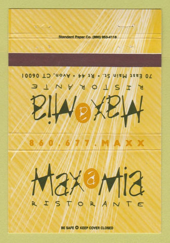 Matchbook Cover - Maxamia Ristorante Avon CT 40 Strike