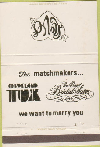 Matchbook Cover - Cleveland Tux  and  Royal Bridal Suite OH 40 Strike
