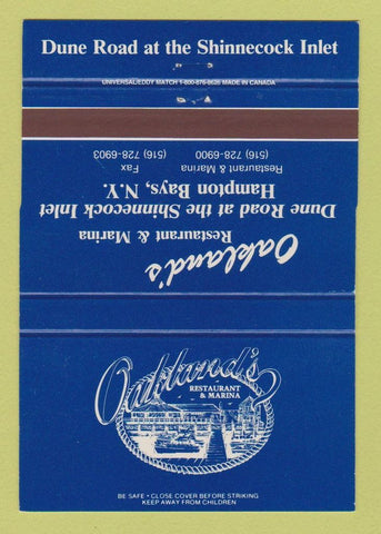 Matchbook Cover - Oakland's Restaurant Marina Hampton Bays NY 40 Strike