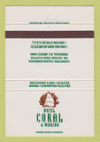 Matchbook Cover - Hotel Coral Marina Ensenada BC Mexico 40 Strike