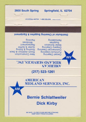 Matchbook Cover - American Midland Services Springfield IL WEAR 40 Strike