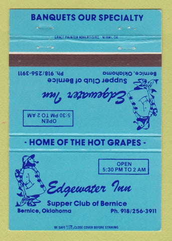 Matchbook Cover - Edgewater Inn Bernice OK 40 Strike