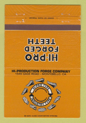 Matchbook Cover - Hi Pro Forged Teeth Montebello CA 40 Strike
