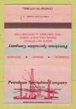 Matchbook Cover - Petroleum Specialties Signal Hill CA 40 Strike