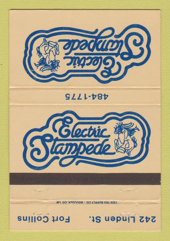 Matchbook Cover - Electric Stampede Fort Collins Colorado WEAR 40 Strike