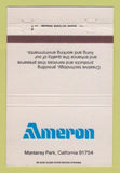 Matchbook Cover - Ameron Monterey Park CA 40 Strike