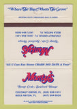 Matchbook Cover - Monty's Restaurant Coconut Grove Boca Raton FL WORN 40 Strike