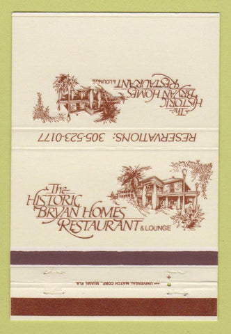 Matchbook Cover - Bryan Homes Restaurant Fort Lauderdale FL 40 Strike