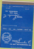 Matchbook Cover - Tool Specialties Tool  and  Die Hazelwood MO 40 Strike