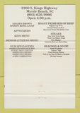 Matchbook Cover - J Edward's Ribs Myrtle Beach SC 40 Strike