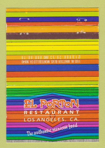 Matchbook Cover - El Portory? Mexican Montebello CA Los Angeles 40 Strike