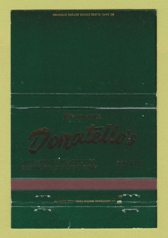 Matchbook Cover - Ristorante Donatello's Brentwood CA WEAR 40 Strike